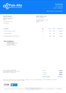 Facture formation Excel bleue