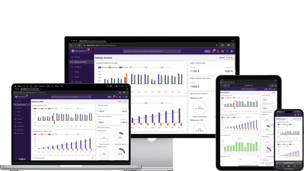 Application Altoviz sur ordinateur, portable, tablette et smartphone
